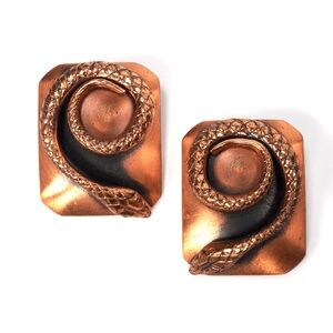 Vintage Whiting & Davis Copper Snake Earrings